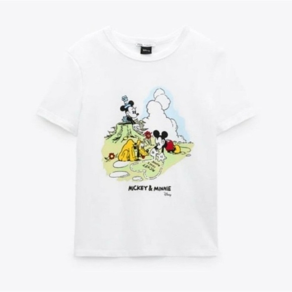 Zara x Disney Mickey & Minnie Tee T-Shirt Small - Picture 2 of 4